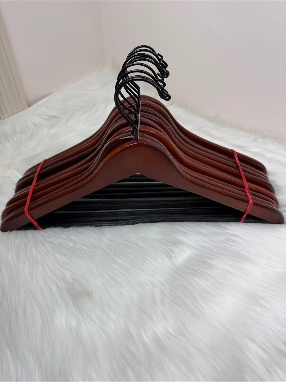 Brookstone Premium Wooden Suit Hangers in Mahogany  - Set of 10